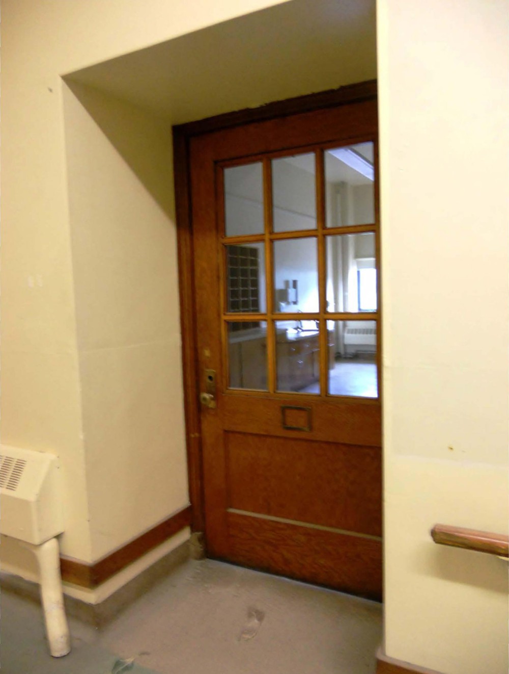 Eastern Avenue School, Grand Rapids Michigan Third floor corridor, typical classroom door (2012)