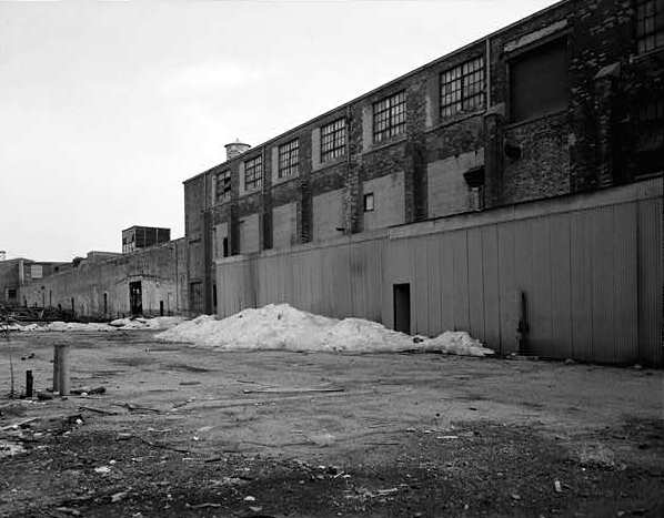 Reo Motor Car Company Plant, Lansing Michigan Building #6 (background) and #8 (foreground), looking southeast from interior of plant.