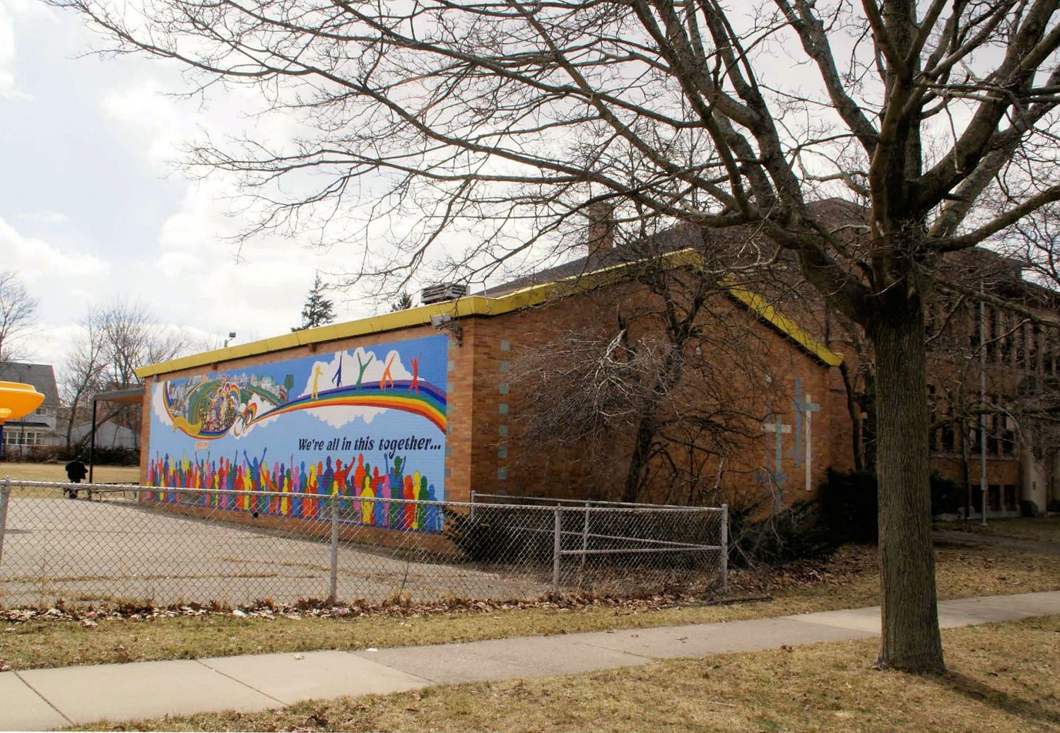 Genesee Street School, Lansing Michigan North (front) and east facades, 1962 addition (2013)