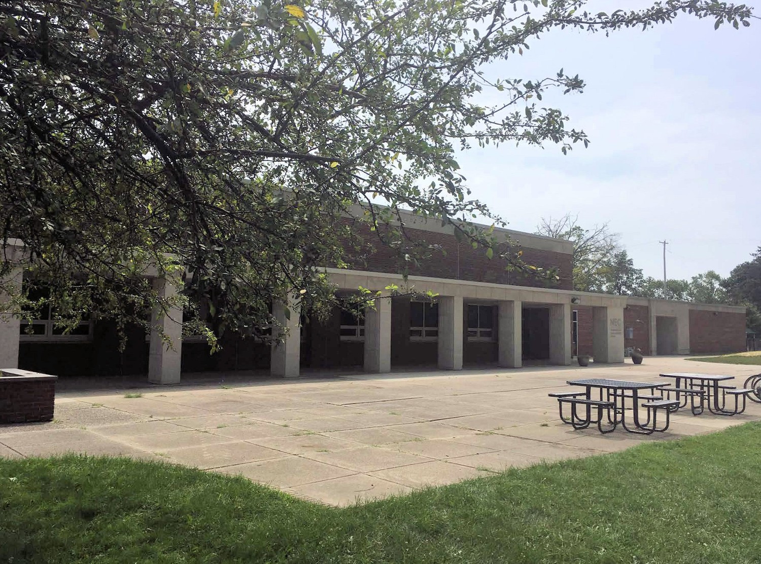 Michigan School for the Blind, Lansing Michigan West facade of library (2017)