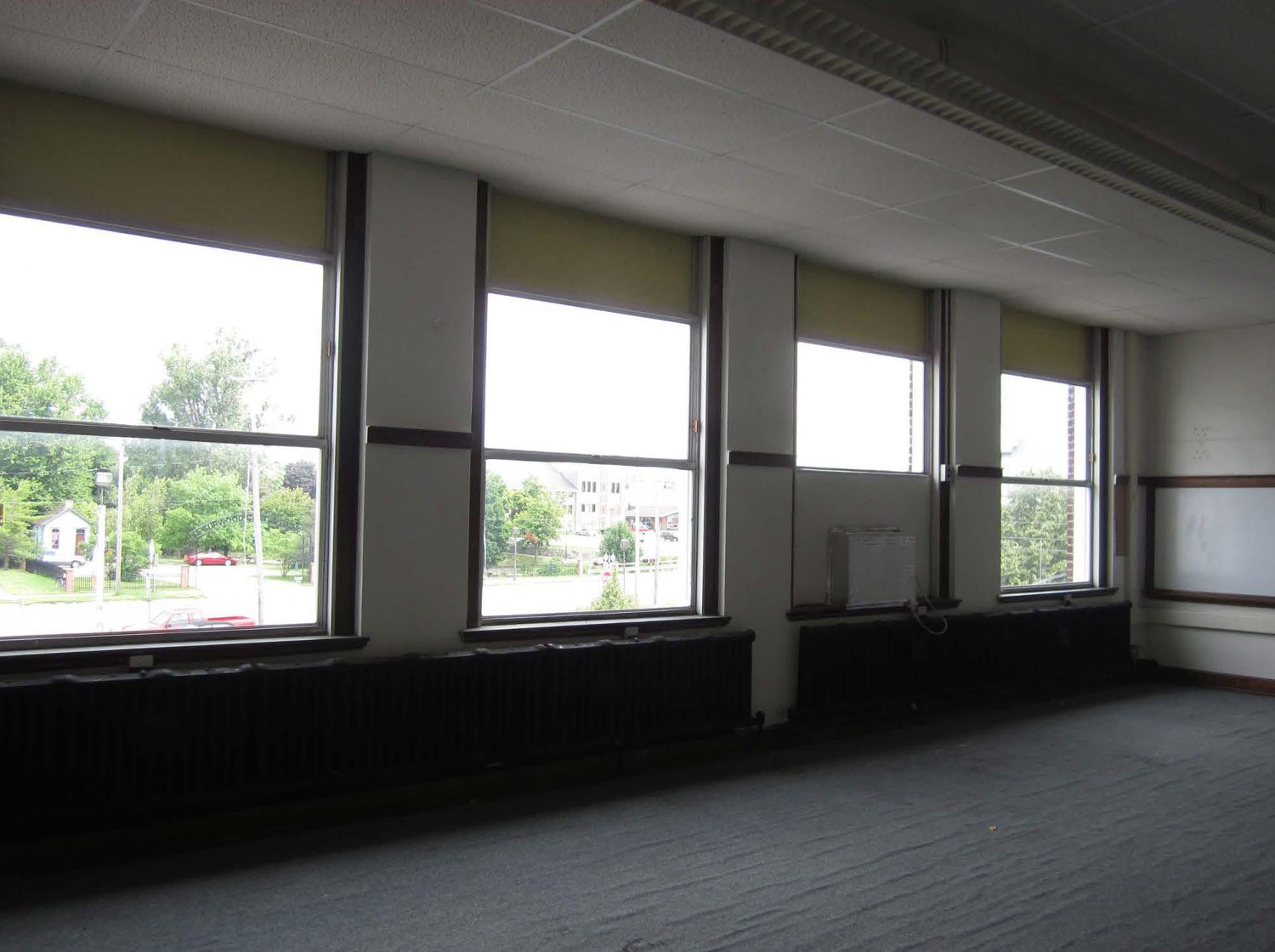 Lincoln School, Owosso Michigan Second floor northeast classroom looking northeast toward large windows along exterior wall (2014)