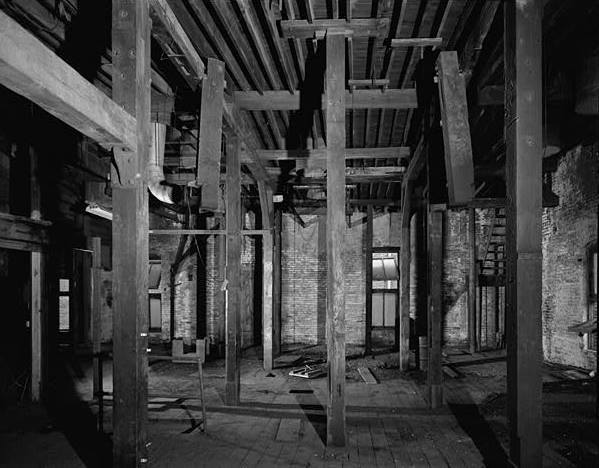 Standard Mill, Minneapolis Minnesota GRAIN-ELEVATOR SECTION, FIFTH FLOOR, INTERIOR, LOOKING WEST FROM WOODEN PARTITION