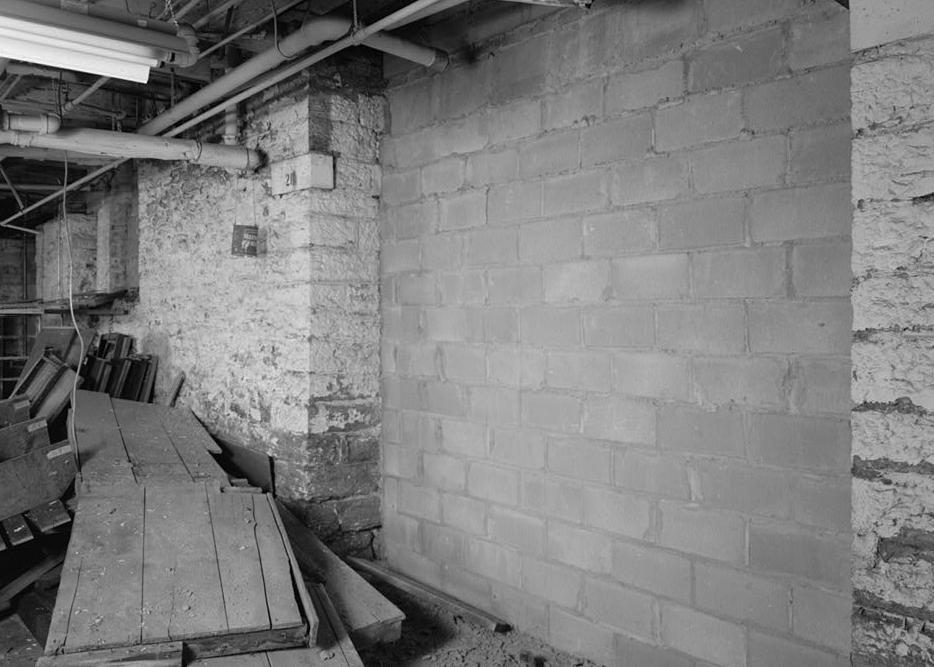 Berman Buckskin Building - Home Insurance Company Building, Minneapolis Minnesota 1993 BASEMENT DETAIL OF FOUNDATIONS FROM OLD CITY MARKET BUILDING AT FRONT (SOUTHEAST) WALL