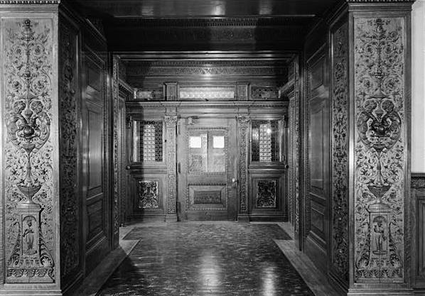 James J. Hill House, St Paul Minnesota FIRST FLOOR, HALL, VIEW OF ENTRANCE DOORS