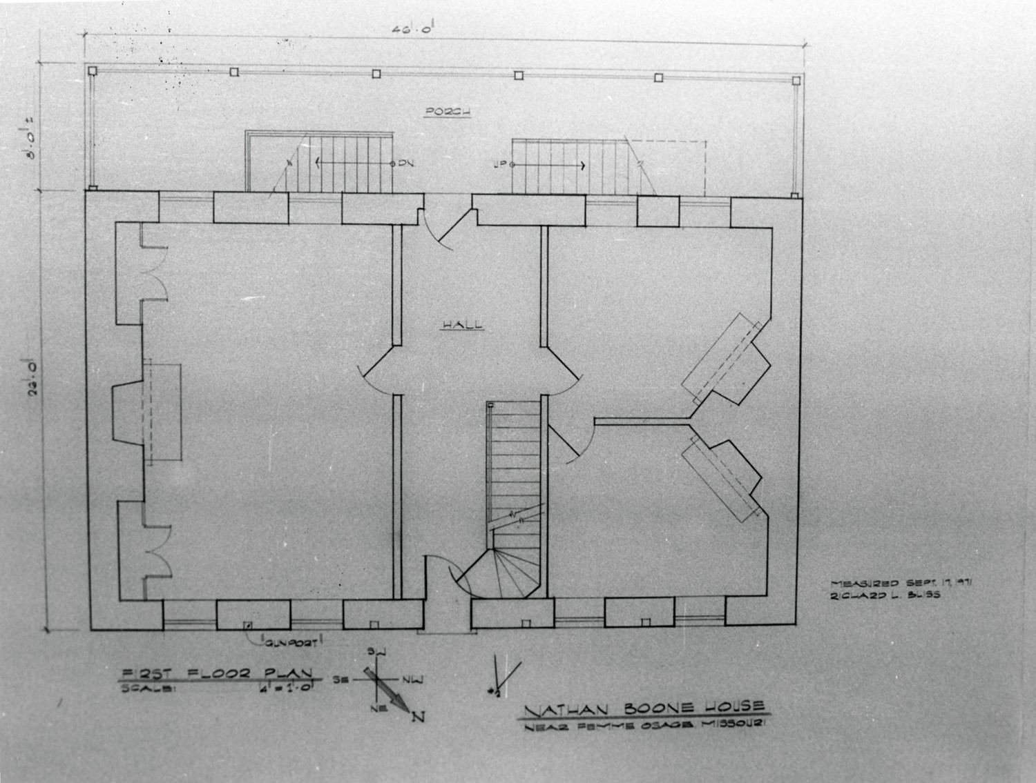 Daniel Boone House, Defiance Missouri First Floor Plan