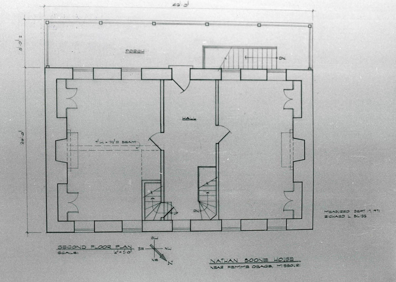 Daniel Boone House, Defiance Missouri Second Floor Plan