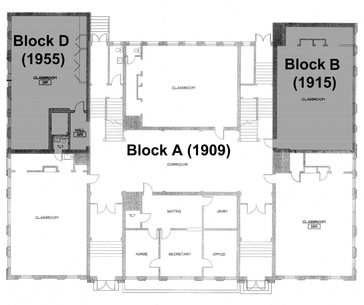 Hall School, St. Joseph Missouri First Floor Plan (2016)