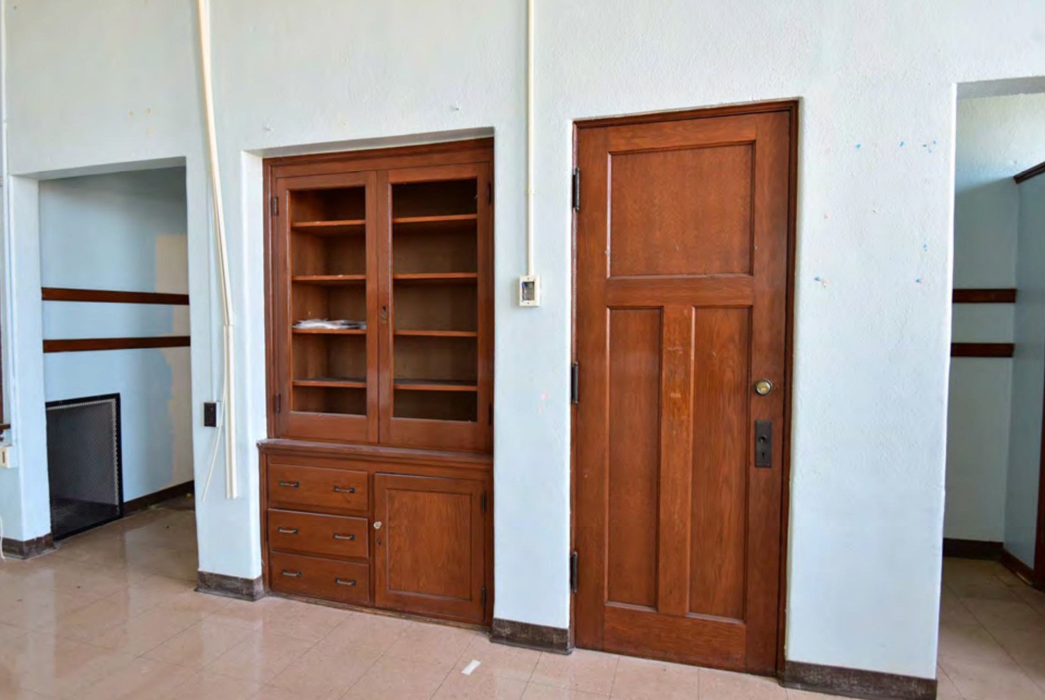 Hall School, St. Joseph Missouri Typical built-in cabinets, Main Block (2016)