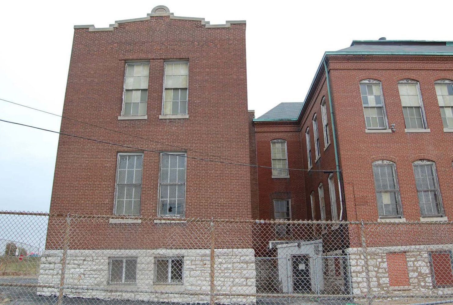 Gratiot School, St. Louis Missouri North Wing looking East at West Elevation (2015)