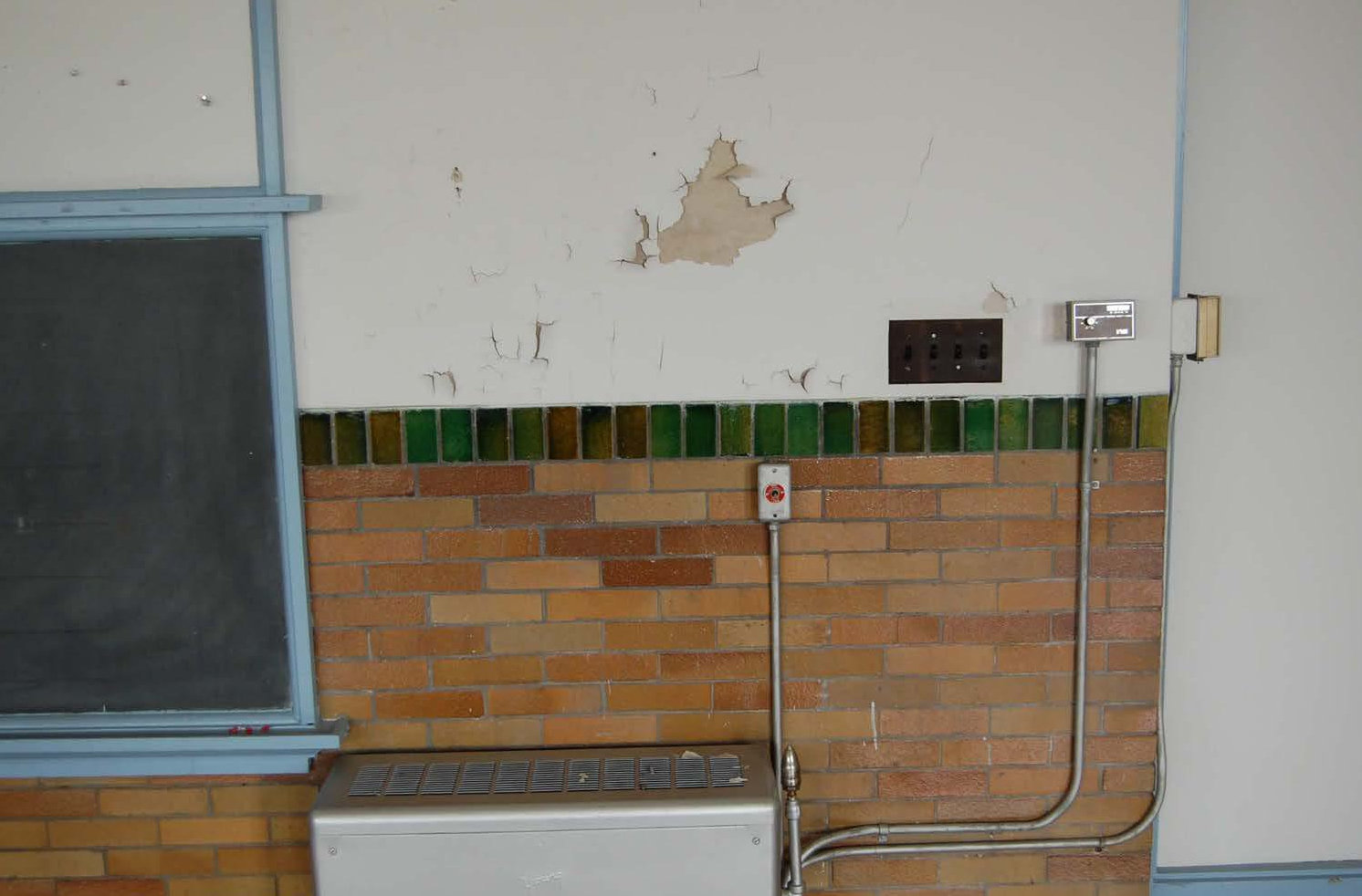 Gratiot School, St. Louis Missouri First Floor Detail of Glazed Brick Wainscoting of South Wing (2015)