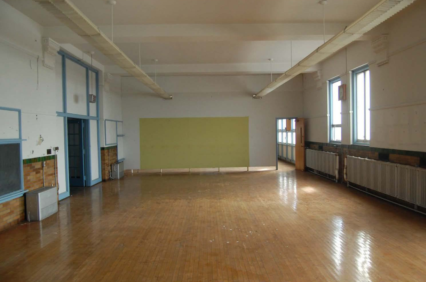 Gratiot School, St. Louis Missouri First Floor Detail of Temporary Partition of South Wing (2015)