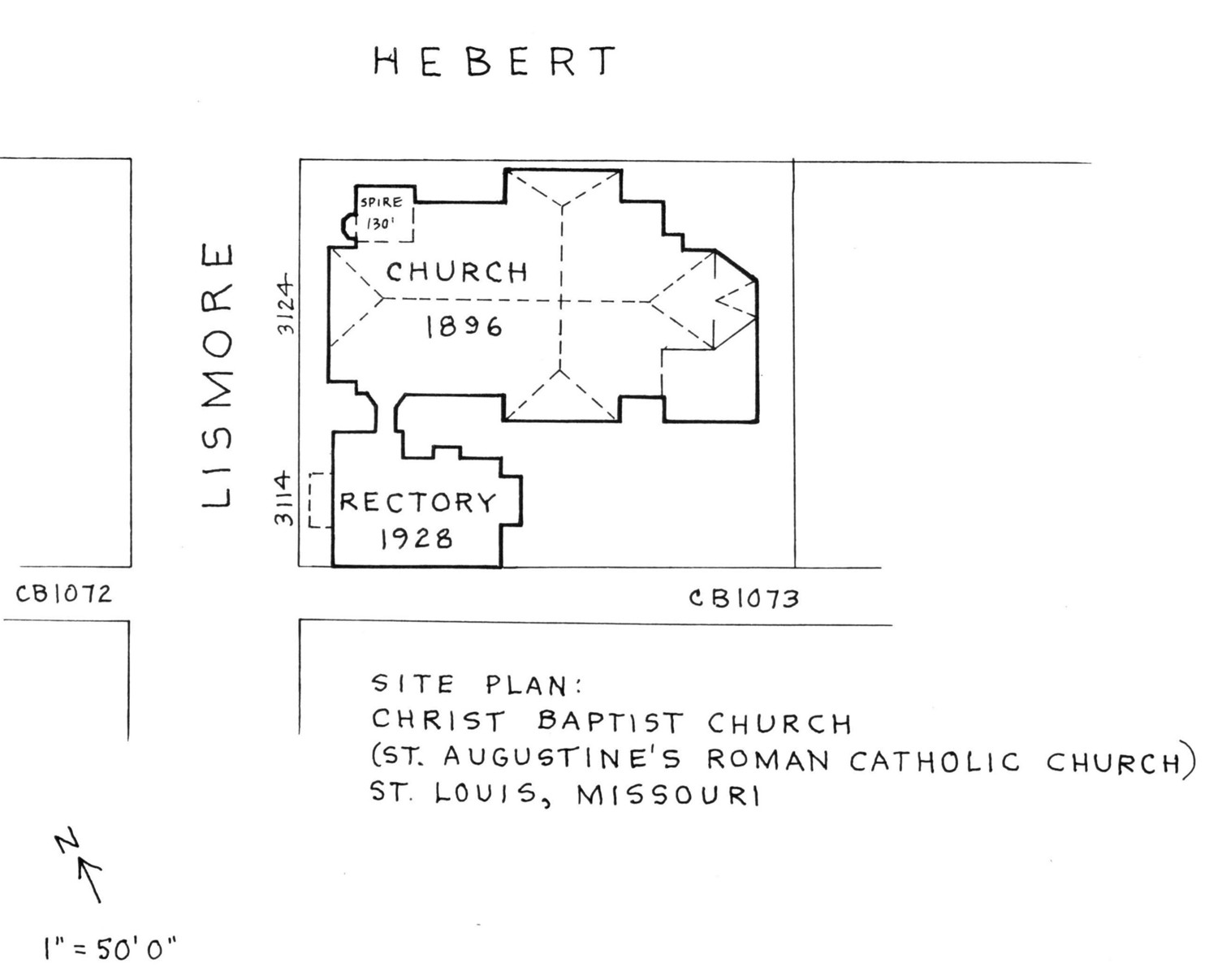 St. Augustine's Roman Catholic Church, St. Louis Missouri Site plan (1986)