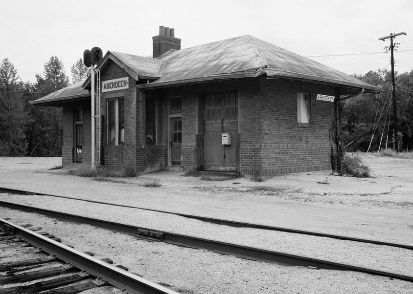 Aberdeen Station - Frisco Railway Depot, Aberdeen Mississippi 1978 View from north