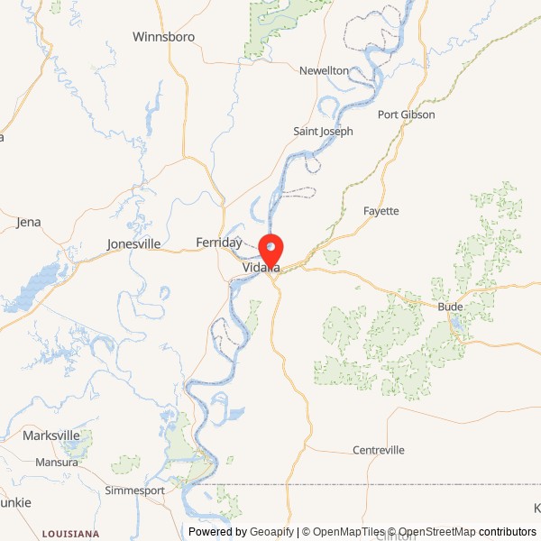 Arlington Plantation House Location Map