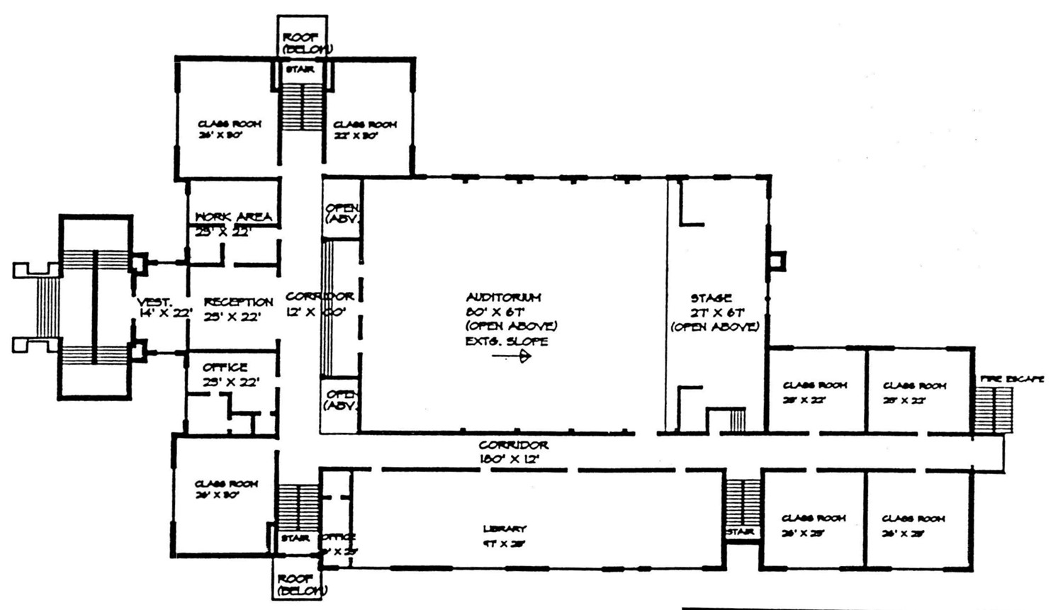 Carr Junior High School - Carr Central High School, Vicksburg Mississippi Second Floor Plan