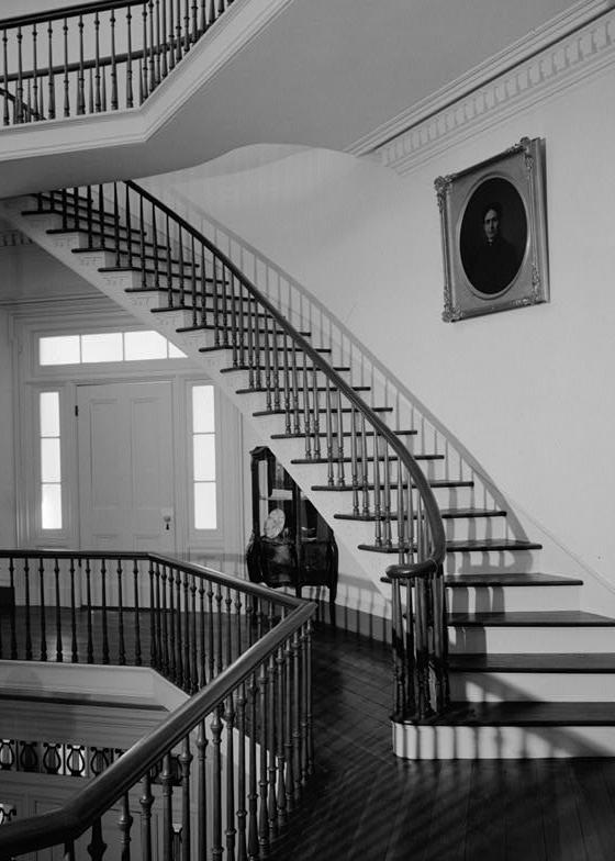Waverley (Waverly), West Point Mississippi 1975 Second floor staircase, view from north