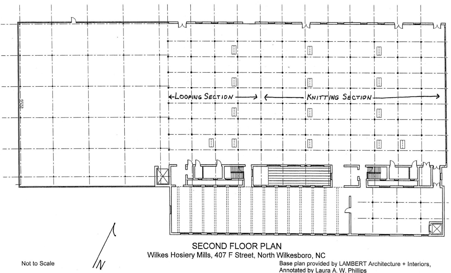 Wilkes Hosiery Mills, North Wilkesboro North Carolina Second Floor Plan (2007)