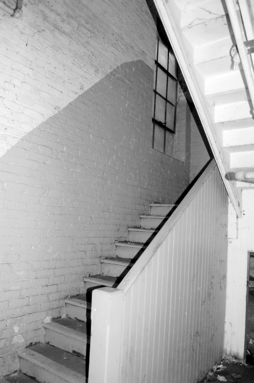 Wilkes Hosiery Mills, North Wilkesboro North Carolina West stair from first to second floors (2007)
