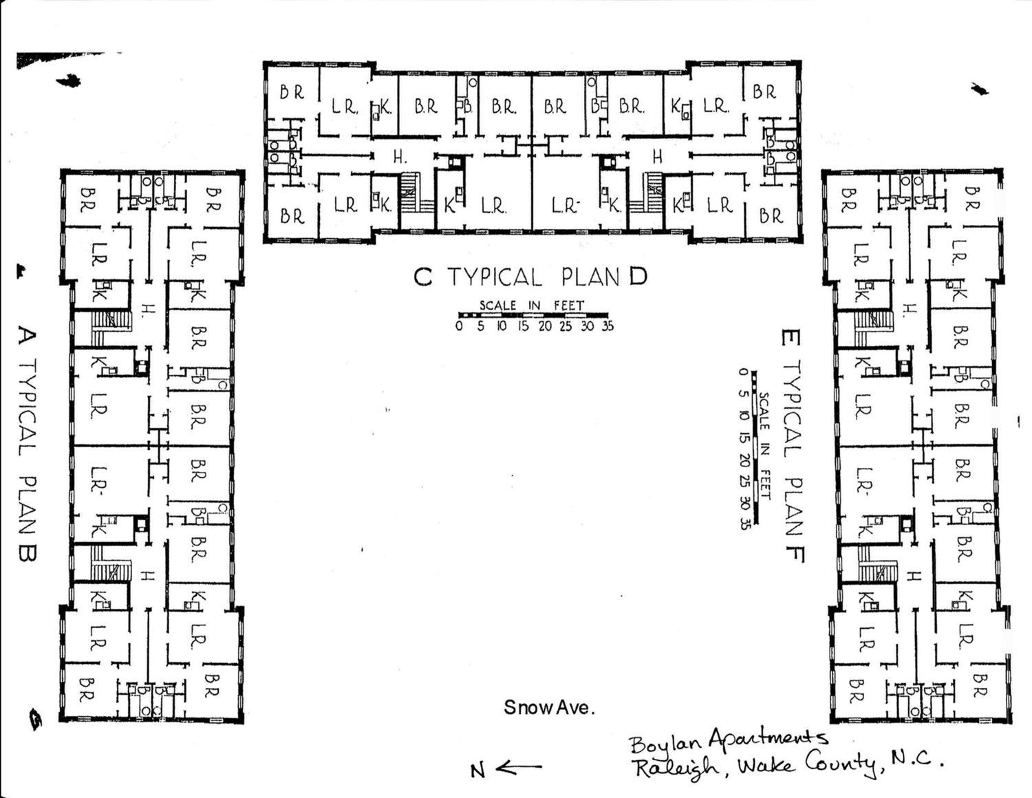 Boylan Apartments, Raleigh North Carolina Floor Plans (2007)