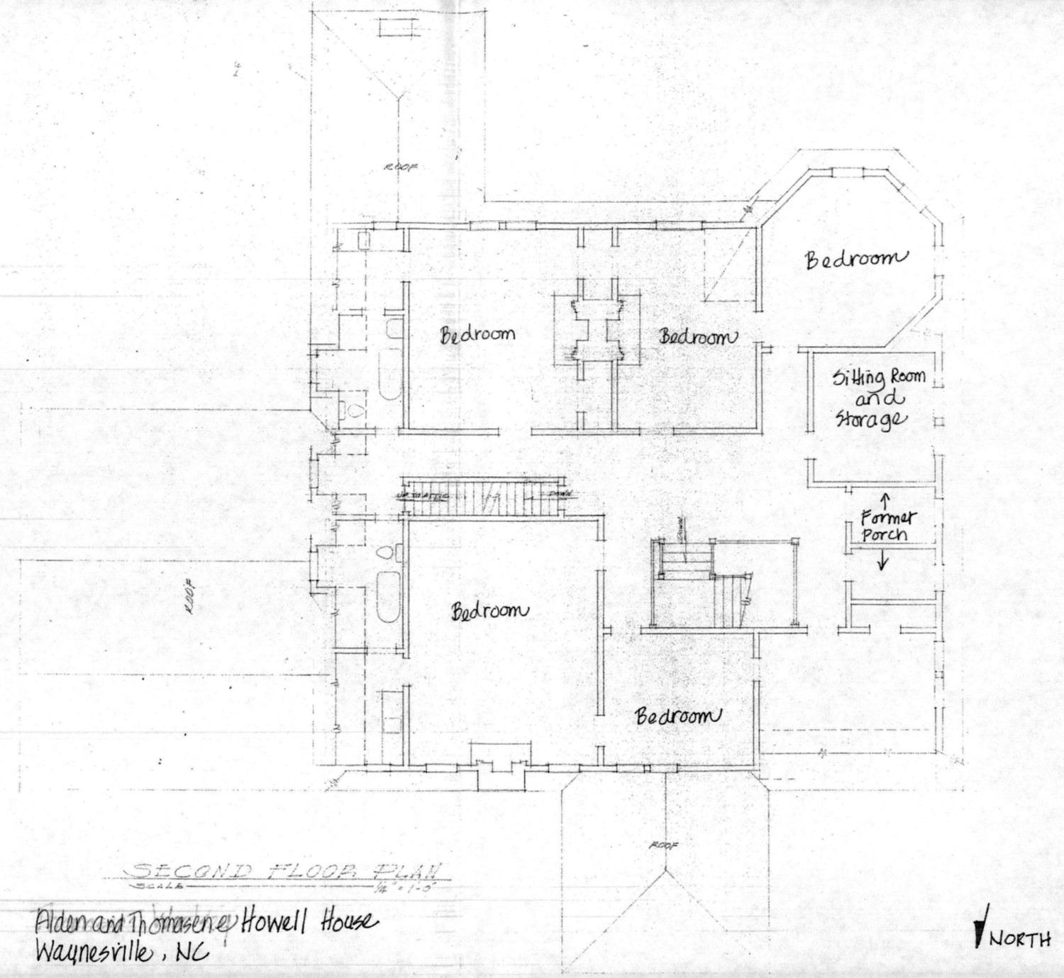 Alden and Thomasene Howell House, Waynesville North Carolina Second Floor Plan (2001)