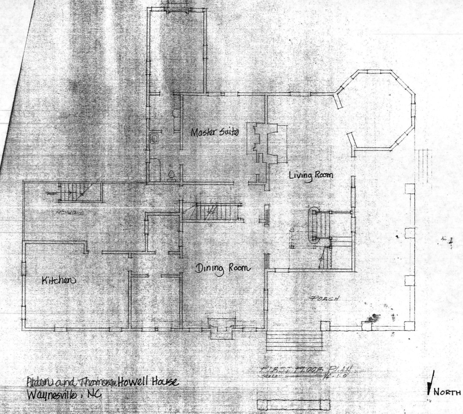 Alden and Thomasene Howell House, Waynesville North Carolina First Floor Plan (2001)