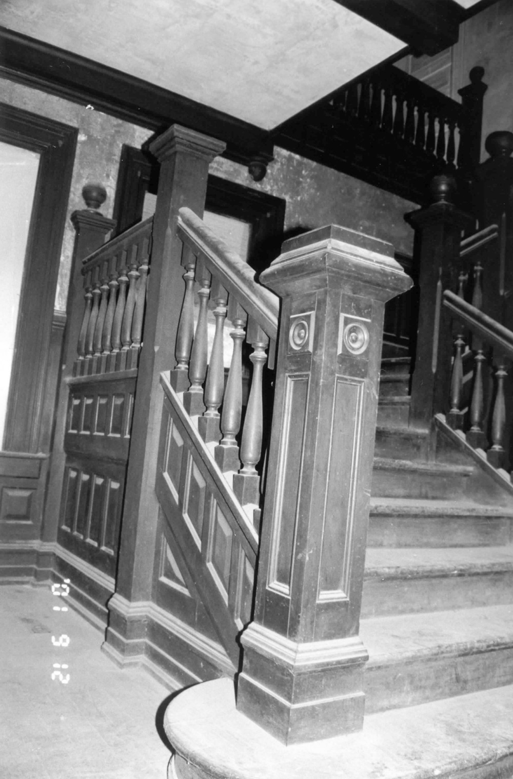 Alden and Thomasene Howell House, Waynesville North Carolina Newel post, balustrade, first floor (2001)