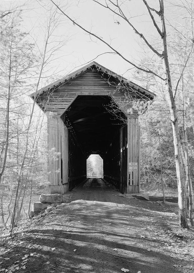 Wrights Covered Bridge, Claremont New Hampshire EAST PORTAL, WEST NORTHWEST.