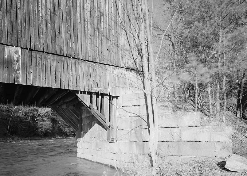 Wrights Covered Bridge, Claremont New Hampshire WINGWALL.