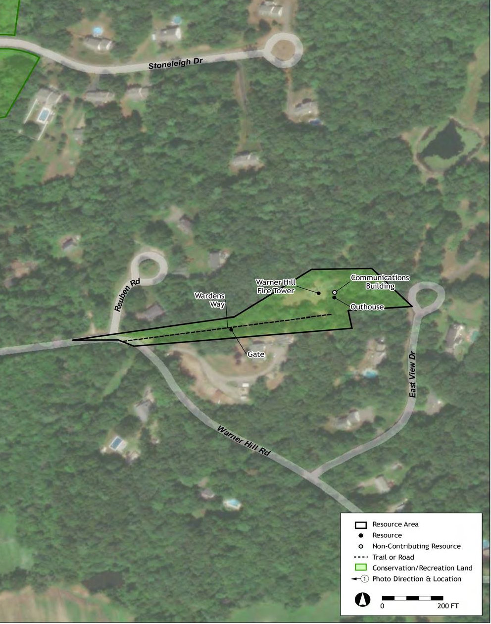 Warner Hill Fire Tower, Derry New Hampshire Property Map (2022)