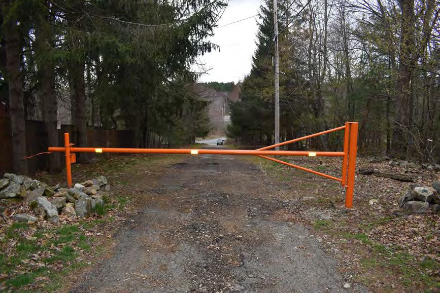 Warner Hill Fire Tower, Derry New Hampshire Gate at end of Wardens Way (2022)