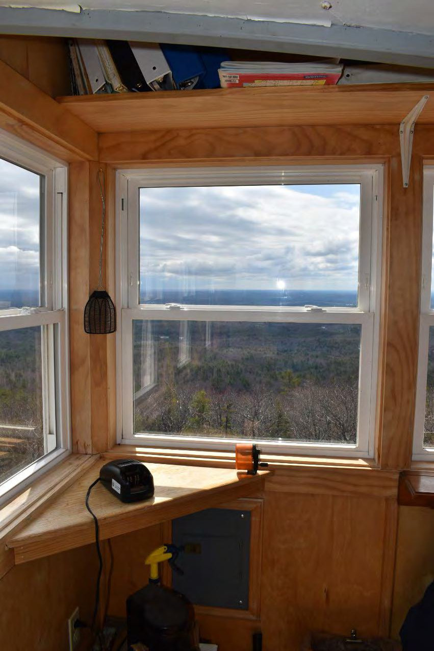 Blue Job Fire Tower, Farmington New Hampshire View from platform, looking northwest (2022)