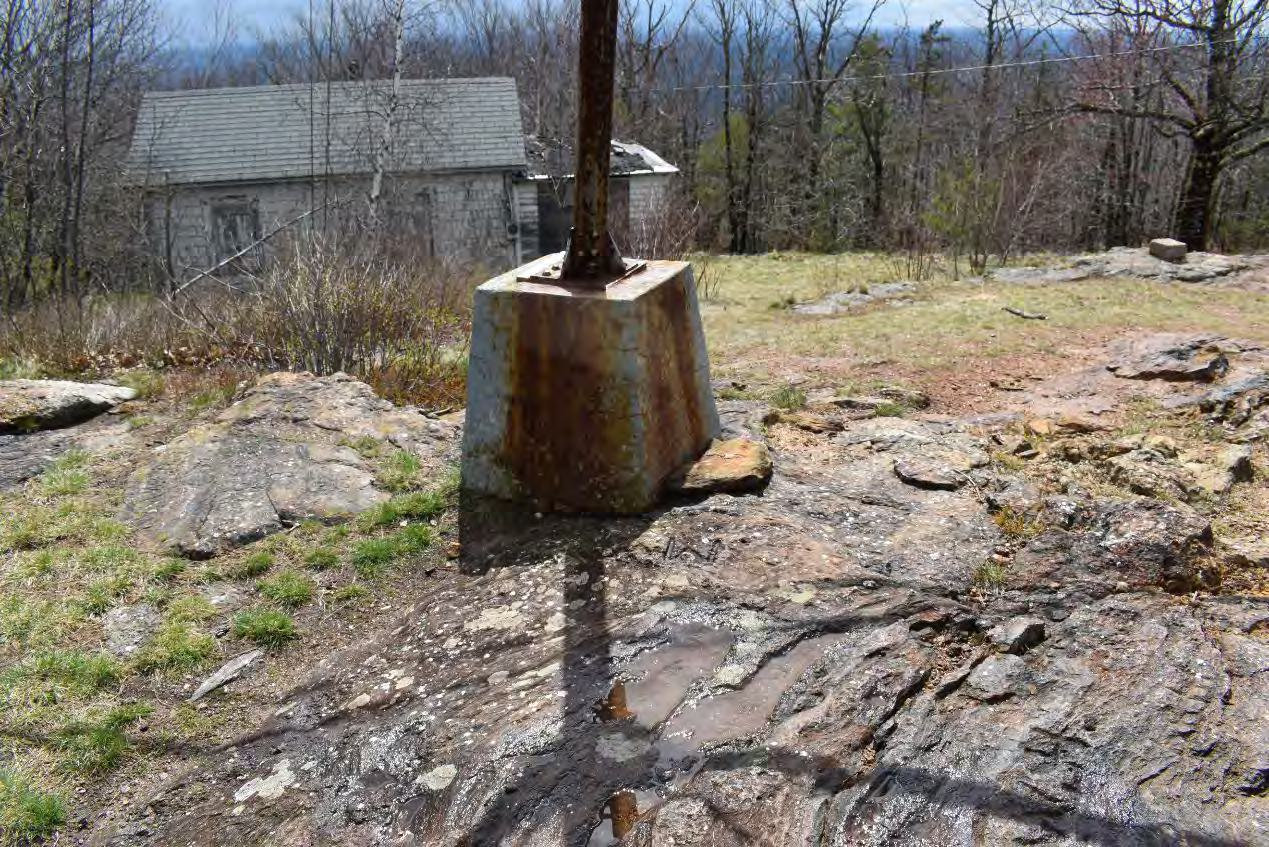 Blue Job Fire Tower, Farmington New Hampshire Detail of fire tower concrete footing (2022)