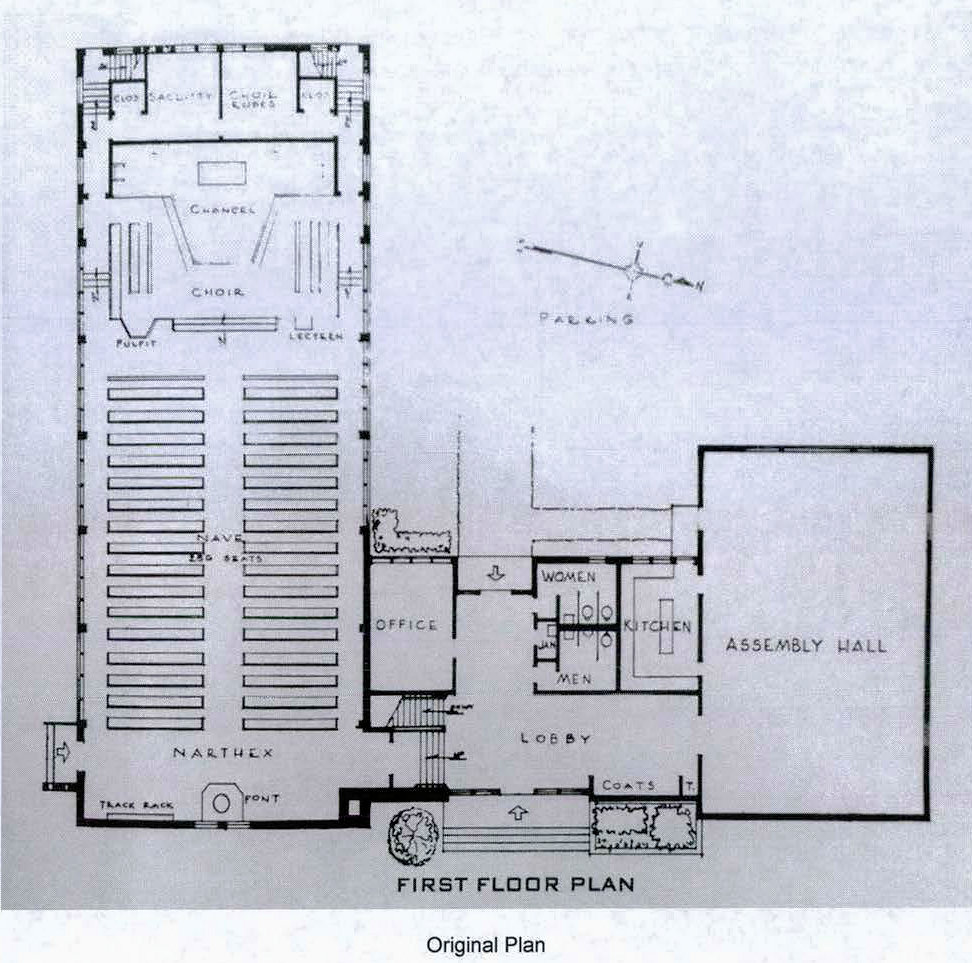 St. James Episcopal Church, Laconia New Hampshire Original First Floor Plan (2014)