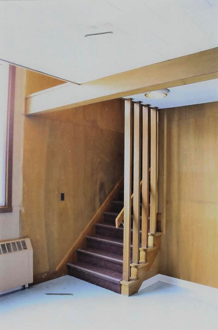 St. James Episcopal Church, Laconia New Hampshire Stairs leading up to choir loft (2014)