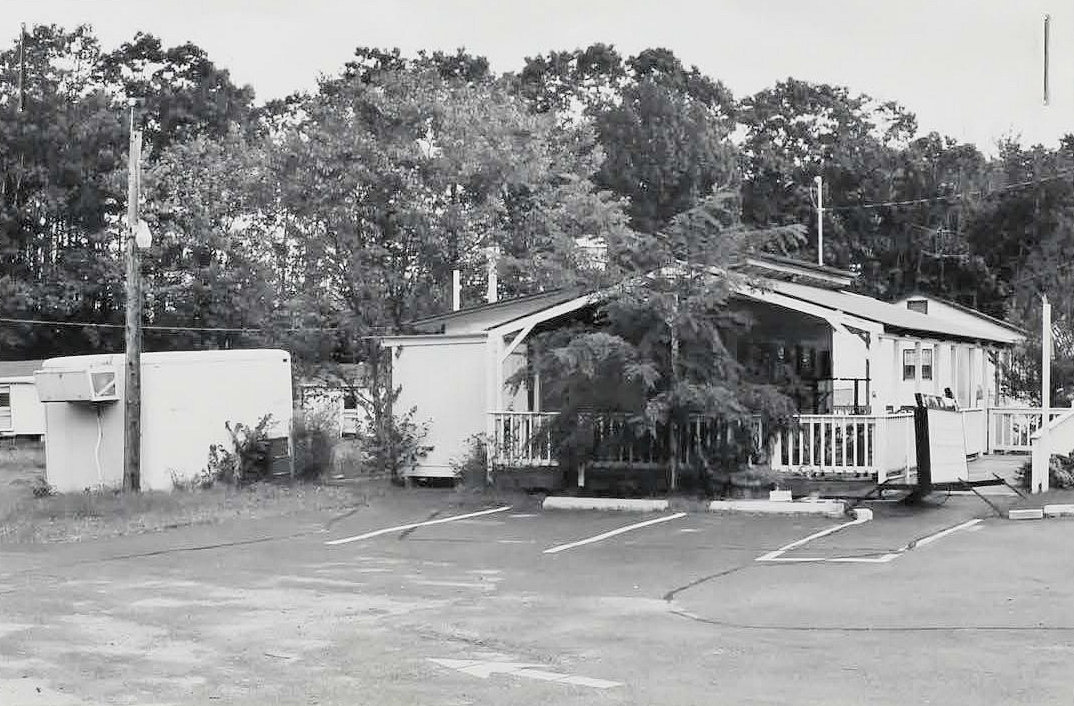 Weirs Highlands Camp and Cottages, Laconia New Hampshire Ice Cream Shop and cold storage shed with motel and cabins beyond (2006)
