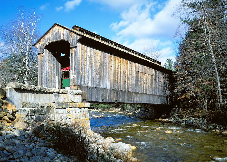 Clark's Covered Railroad Bridge, Lincoln New Hampshire 2003 NORTH.