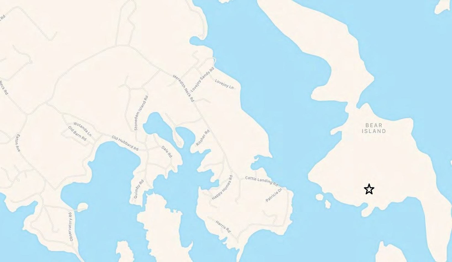 St. John's on the Lake Chapel Bear Island, Meredith New Hampshire Lake Map (2019)