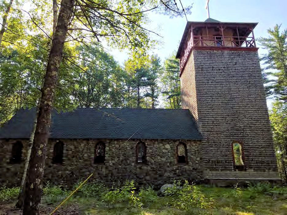 St. John's on the Lake Chapel Bear Island, Meredith New Hampshire Northwest Facade (2019)
