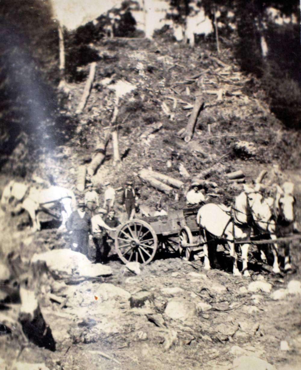 Nansen Ski Jump, Milan New Hampshire NYA members and their supervisors clearing the Landing Hill (1937)