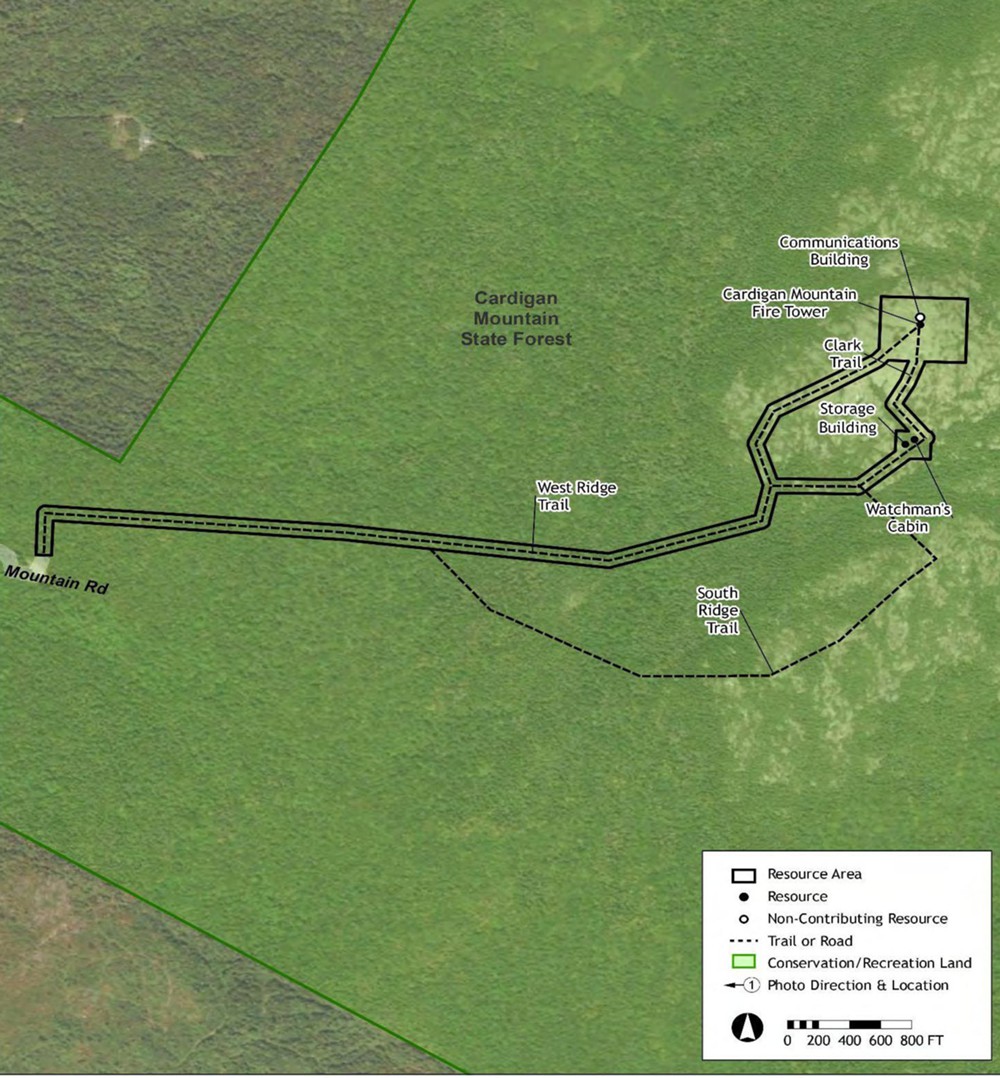 Mount Cardigan Fire Tower, Orange New Hampshire Site Plan (2022)