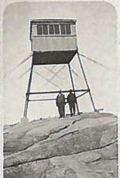 Mount Cardigan Fire Tower, Orange New Hampshire Cardigan Mountain Fire Tower upon completion (1924)