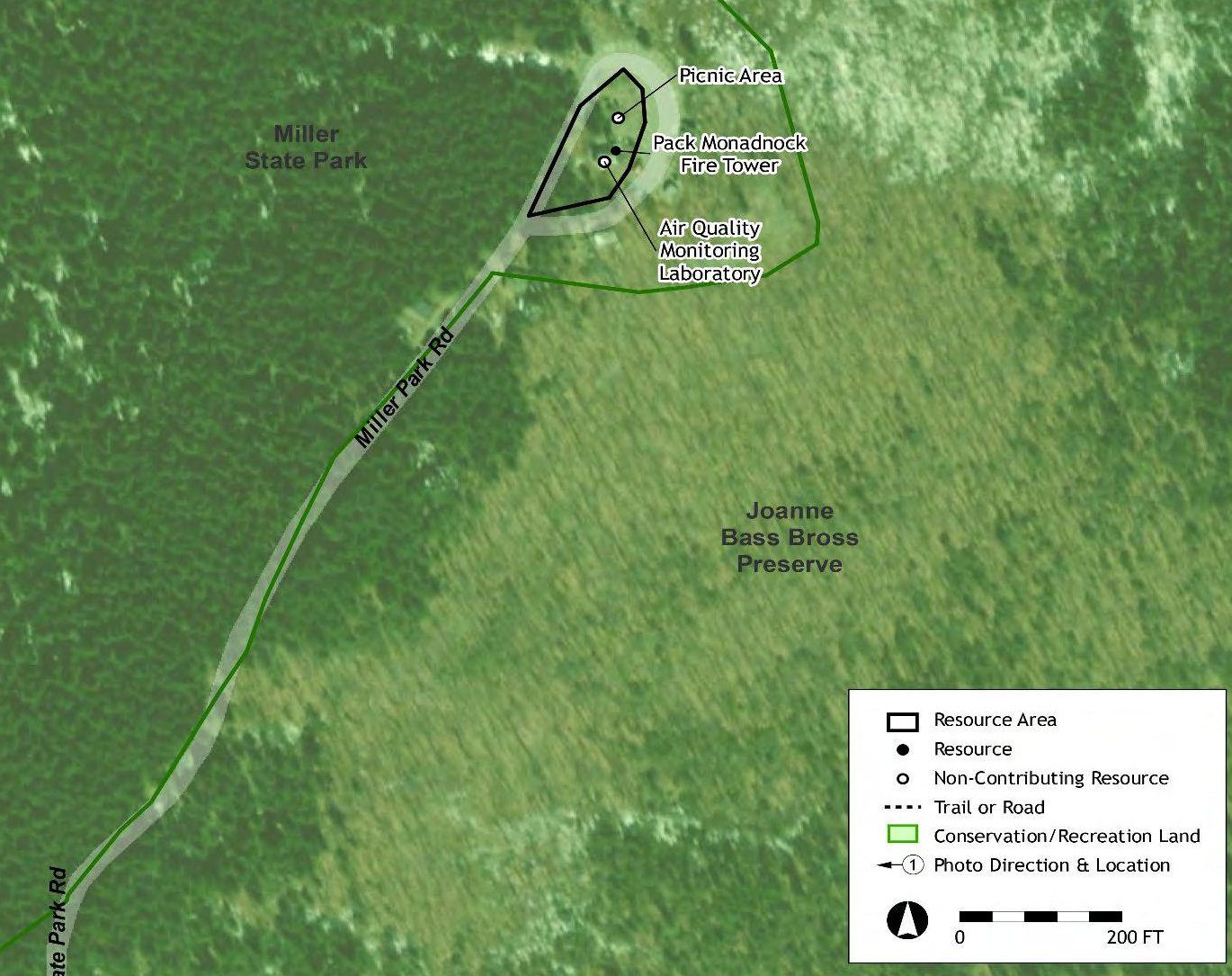 Pack Monadnock Fire Tower, Peterborough New Hampshire Site Layout (2022)