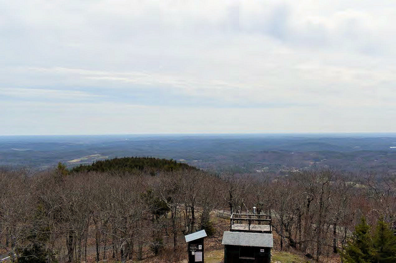 Pack Monadnock Fire Tower, Peterborough New Hampshire View eastward from fire tower platform (2022)