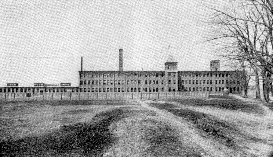 Morley Button Factory, Portsmouth New Hampshire Morley Button Manufacturing Company, from Gurney Far left - 1895 japanning room, left of stack - 1895 addition, center and right - original 1892 factory, right end 1897 extension (1902)
