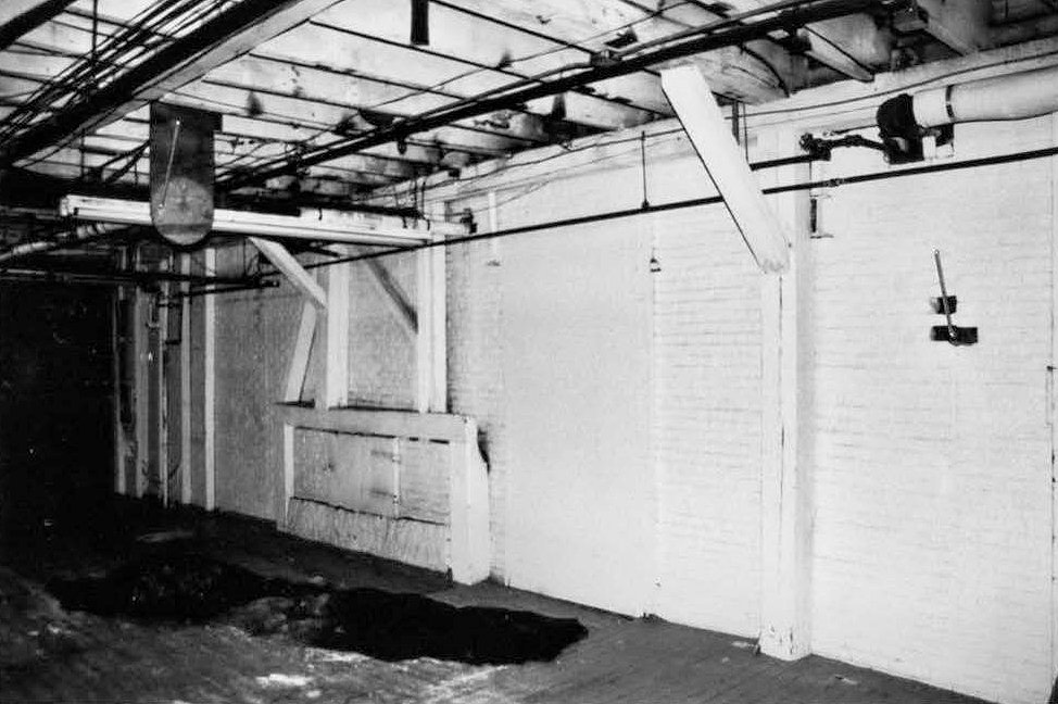 Perkins & Jones Shoe Factory, Rochester New Hampshire View of boiler house wall from interior (2005)