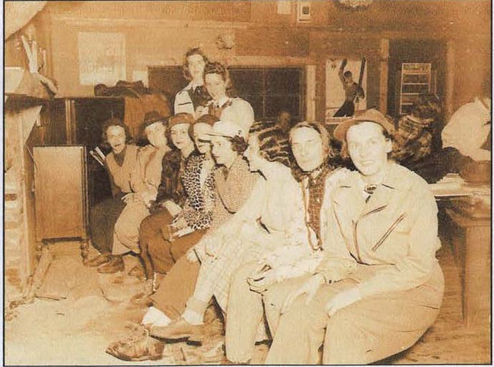 Abenaki Ski Area Wolfeboro, New Hampshire Warming by the Fire inside the Abenaki Lodge (1940s)