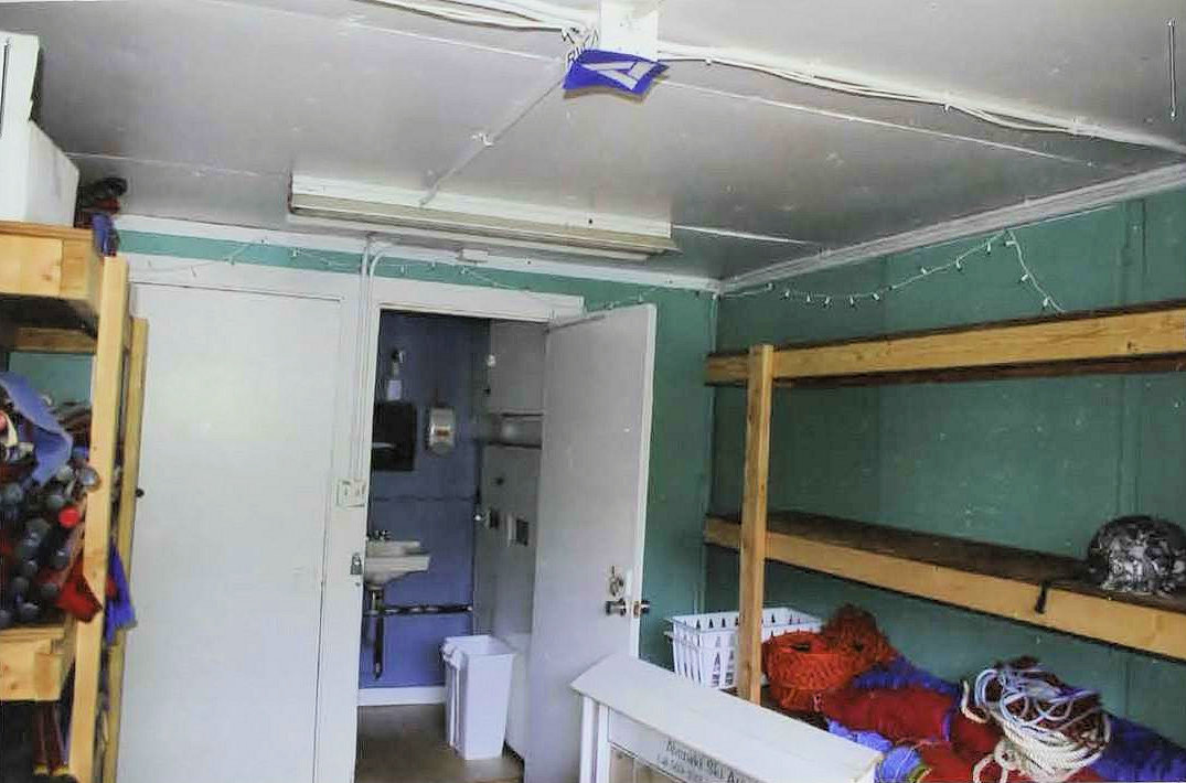 Abenaki Ski Area Wolfeboro, New Hampshire Abenaki Lodge Building, interior of garage addition (2015)