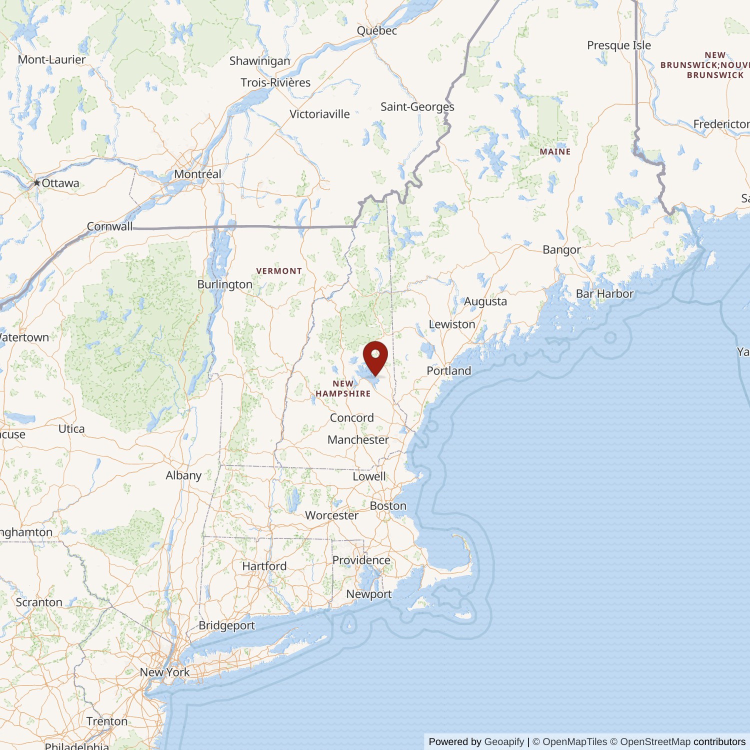 Abenaki Ski Area Wolfeboro State Map