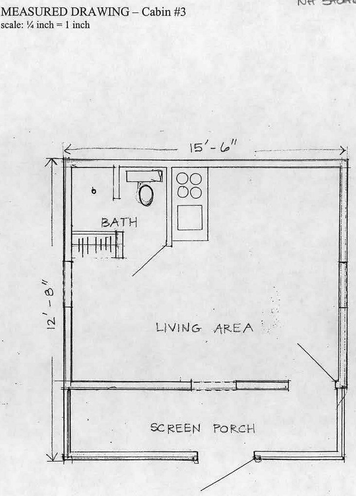 Maple Haven Campground, Woodstock New Hampshire Floor Plan Cabin #3 