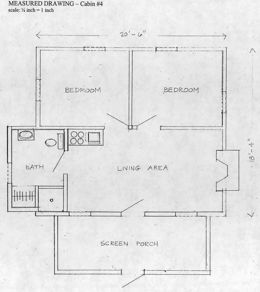 Maple Haven Campground, Woodstock New Hampshire Floor Plan Cabin #4